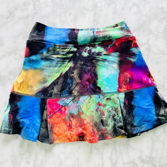 Dona Jo Athletic Skort Blue Bright Marble Size 1/Small Tennis Pickleball Walking - Picture 5 of 6